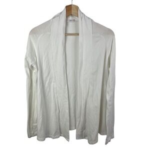 Jams World cotton‎ cardigan cover up solid white jersey knit small JW23229